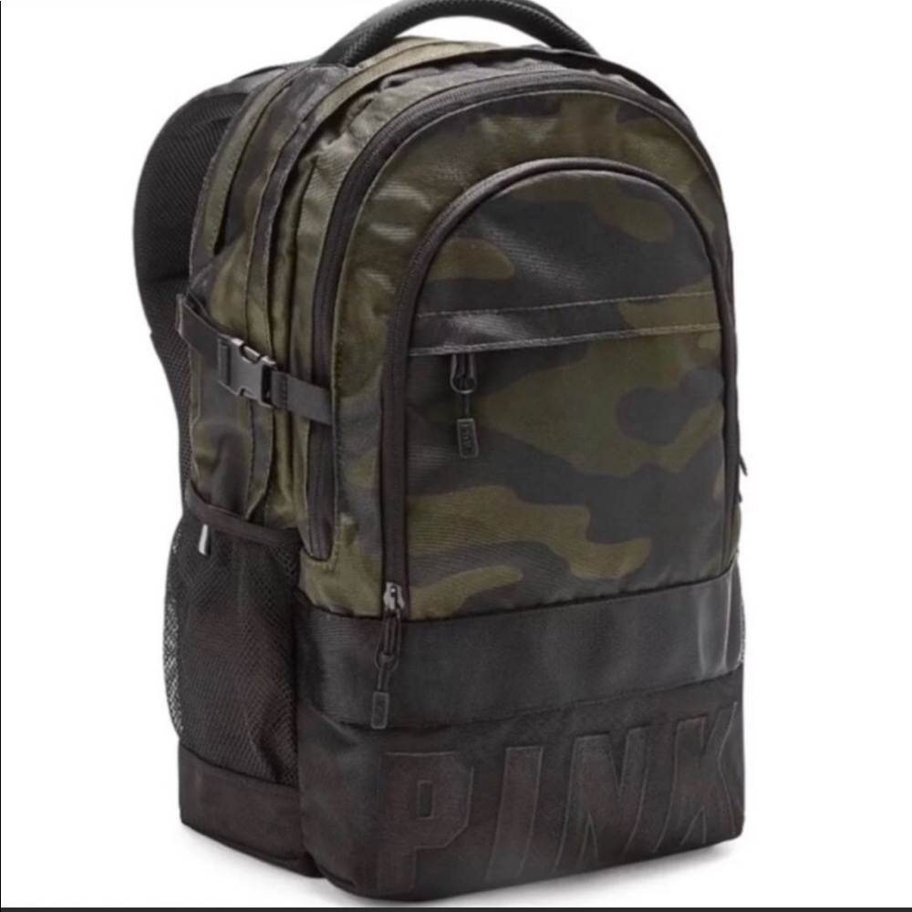 Victoria’s Secret PINK Backpack Camo Book Bag Campus School Purse Large NWT